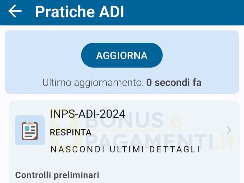 domanda assegno di inclusione respinta