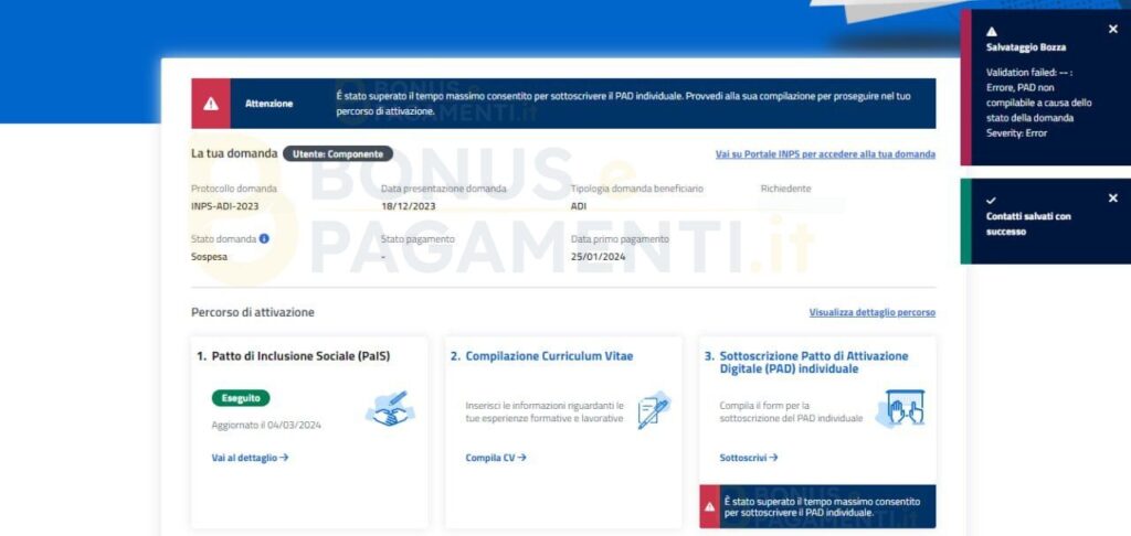 pad individuale sbloccato