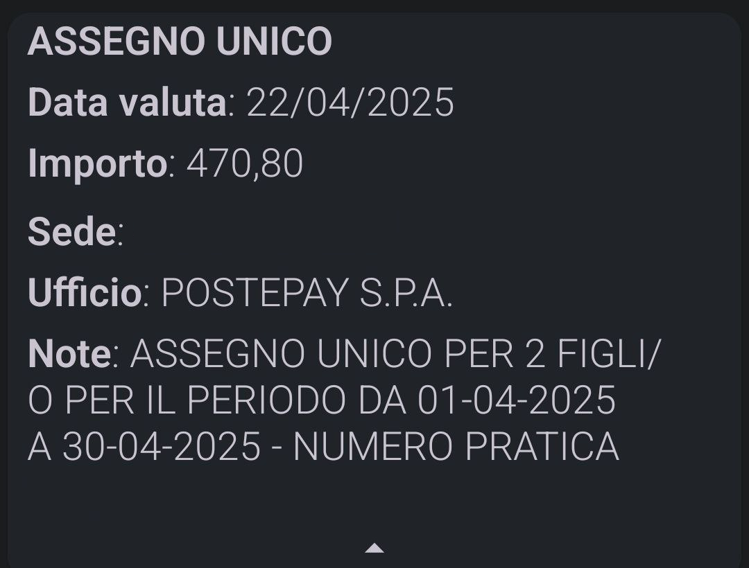 assegno unico dopo pasqua