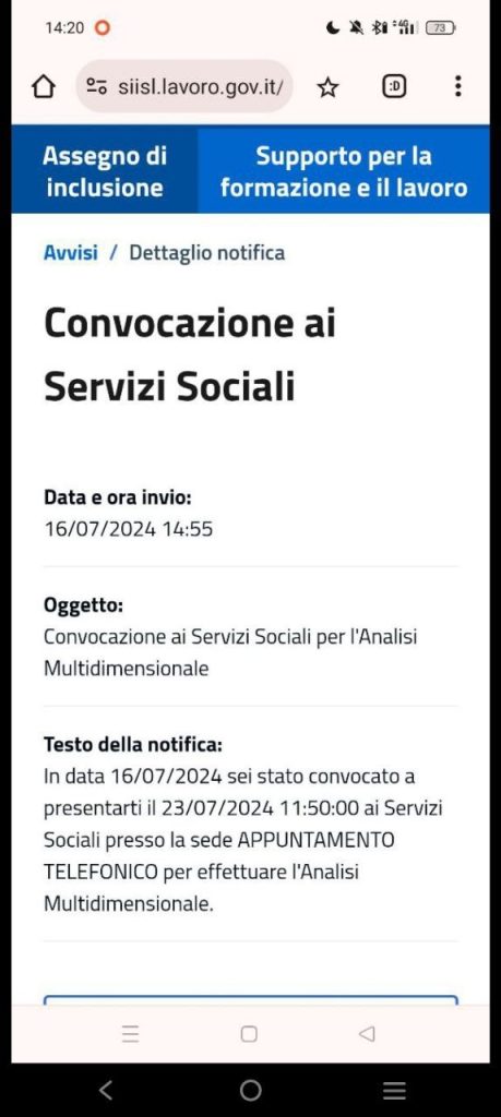 Assegno di Inclusione: come si controllano gli avvisi di incontro con i servizi sociali?