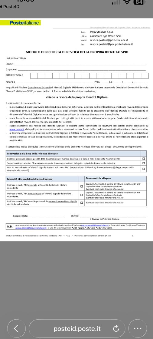 Come revocare lo SPID Poste a pagamento: guida completa