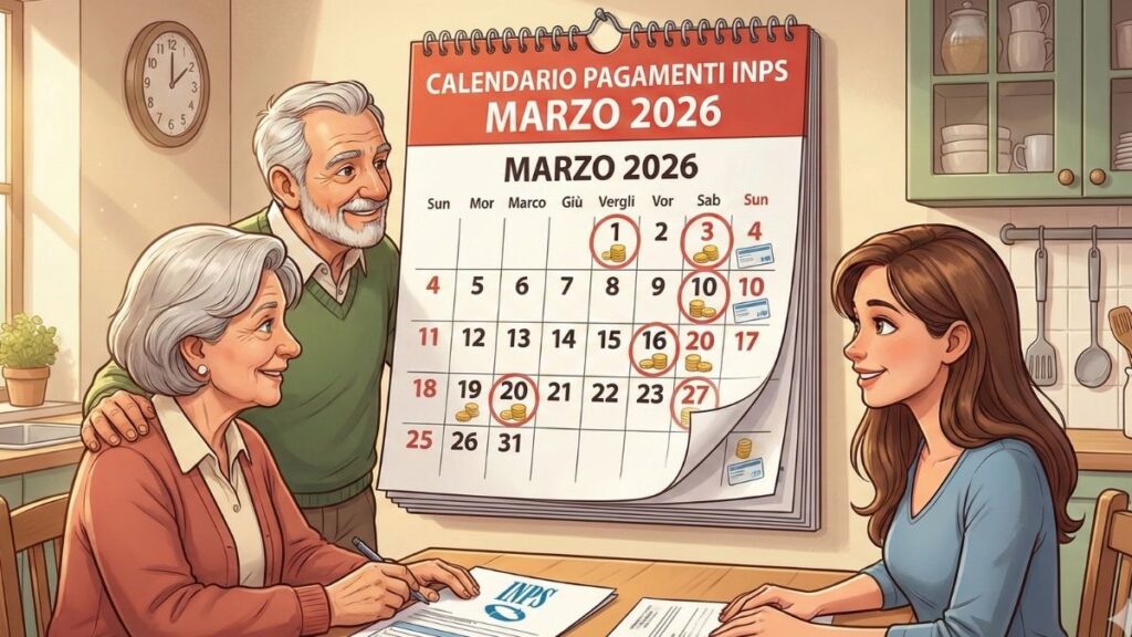 Calendario pagamenti INPS marzo 2026