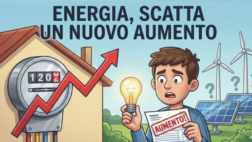 Energia aumenti 2026