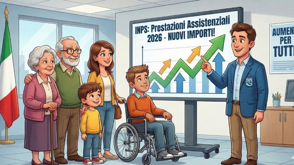 INPS aumenti prestazioni assistenziali