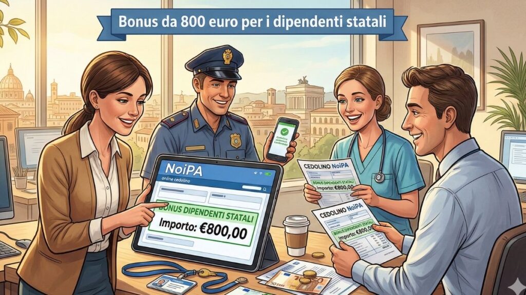 Bonus da 800 euro dipendenti statali
