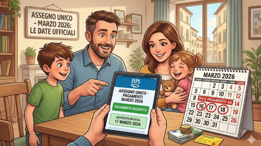 Pagamenti Assegno Unico marzo 2026