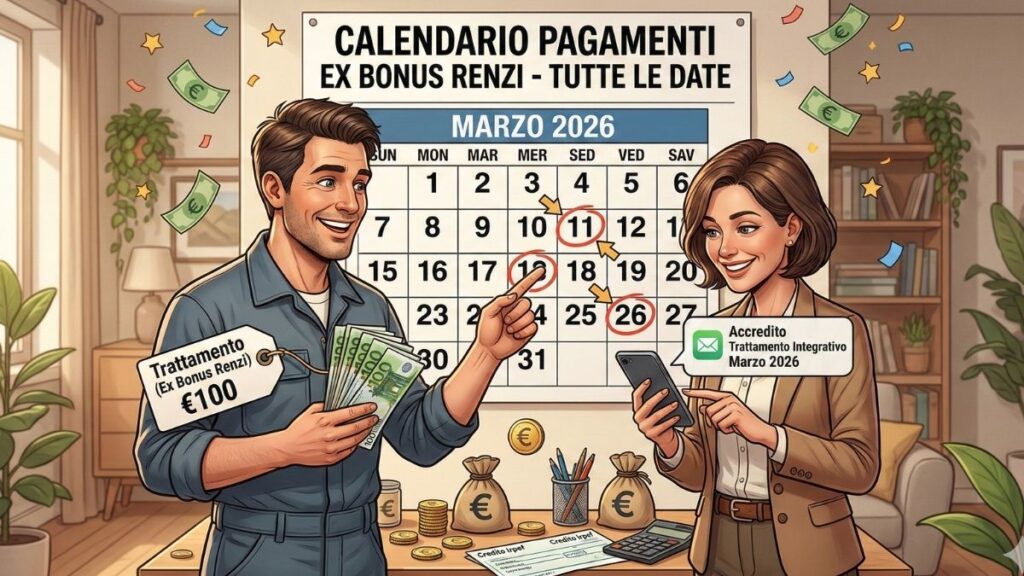 Pagamenti ex Bonus Renzi marzo 2026