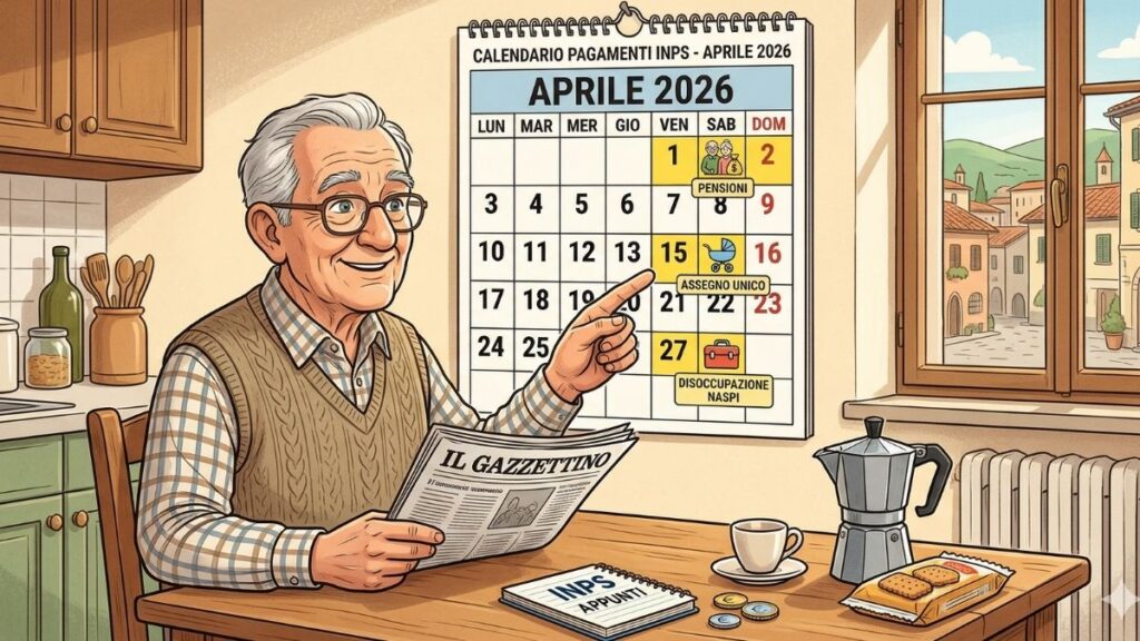Calendario pagamenti INPS aprile 2026