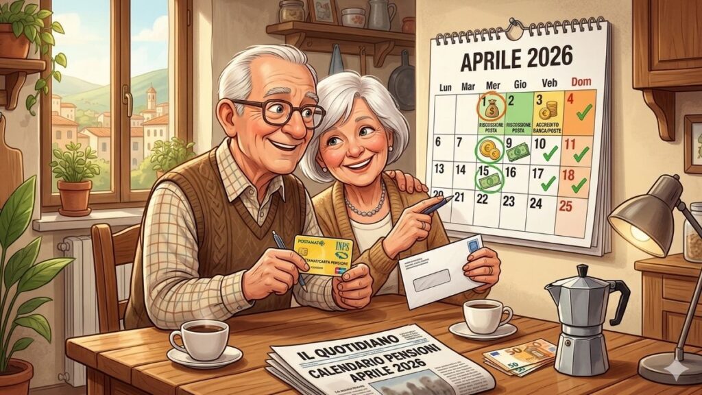 Pagamenti pensioni aprile 2026