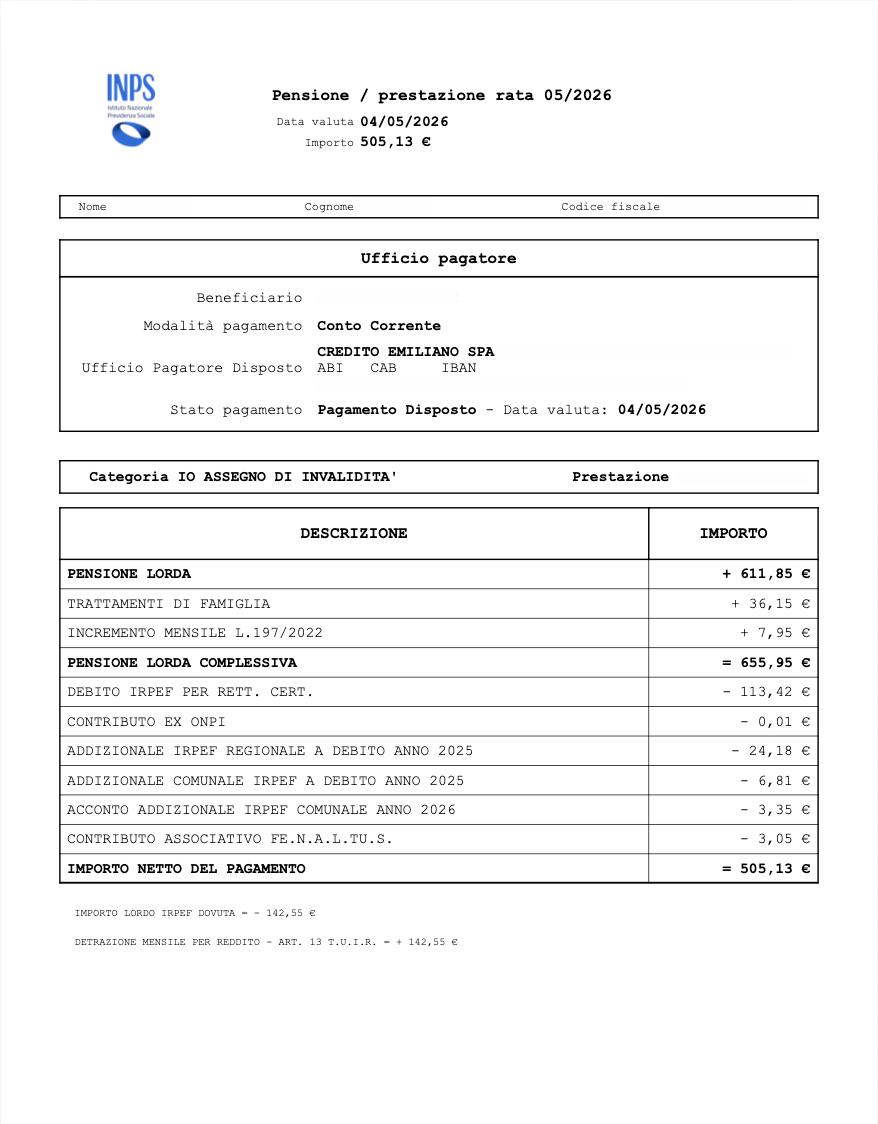 Cedolino pensione INPS di maggio 2026: quando sarà visibile e come consultarlo