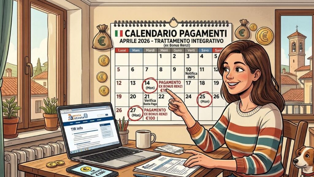 Pagamenti ex Bonus Renzi aprile 2026