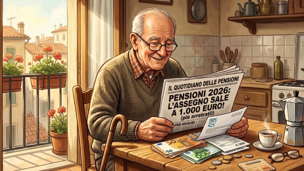 Pensioni 2026, l'assegno sale a 1.000 euro