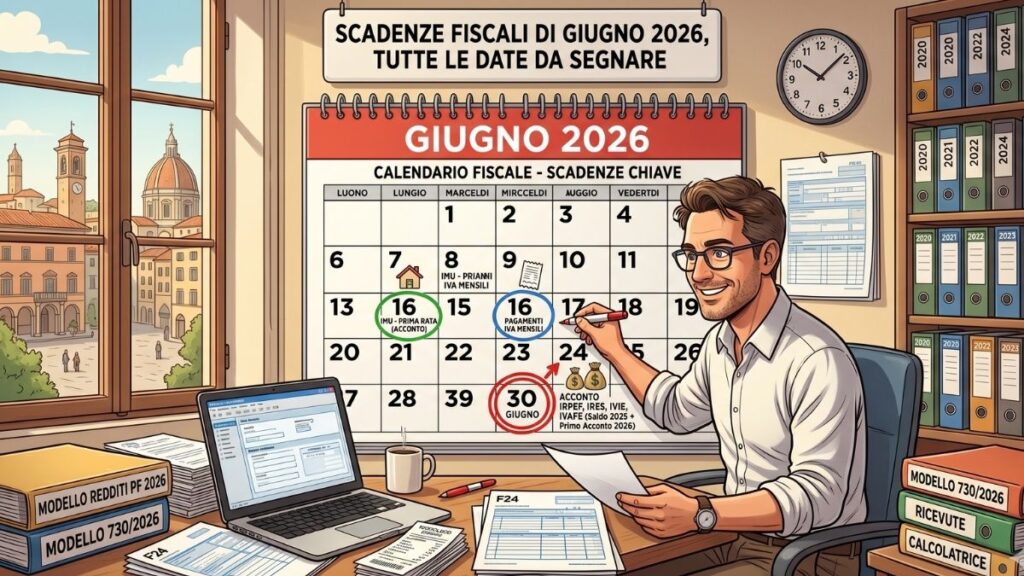 Scadenze fiscali di giugno 2026